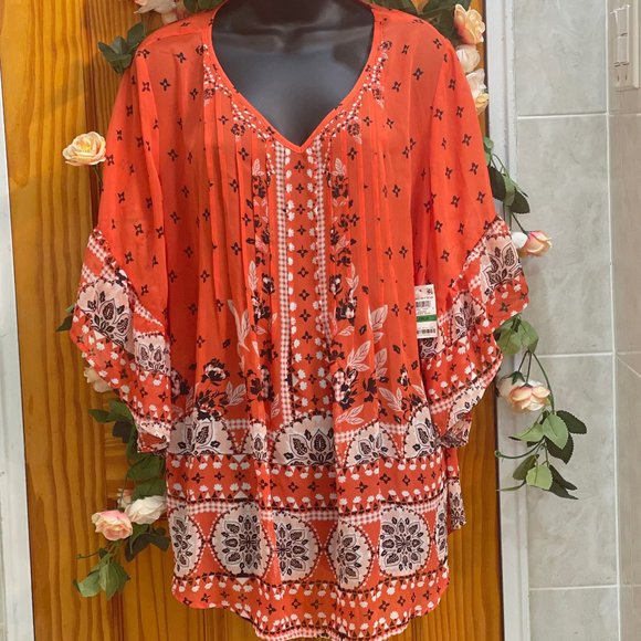 Style & Co Women’s Medallion Throw Blouse - Picture 2 of 5